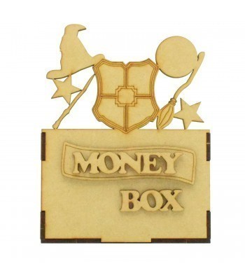 Laser Cut Small Money Box - Wizard Design